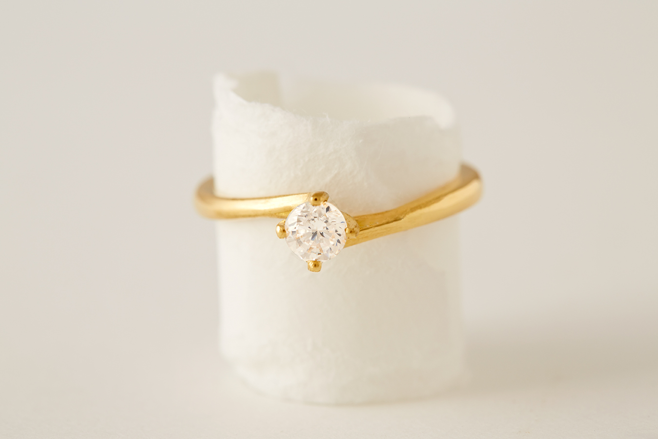 18 Carat Yellow Gold Solitaire Diamond Ring By April Doubleday