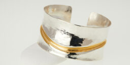 Single Fairmined Gold Wave Cuff Hammered