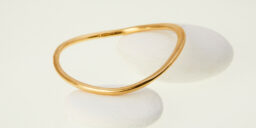 4mm Wavey silver Bangle, Plated Fairmined 24ct Gold