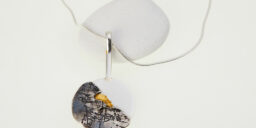 Etched Fractured Pendant with Gold Leaf